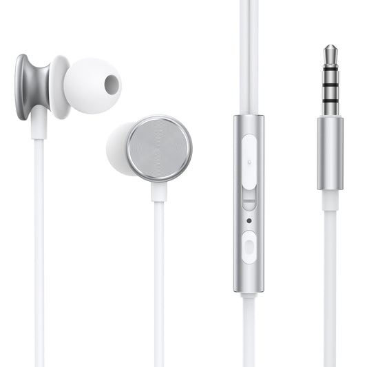 JOYROOM JR-EW03 3.5mm In-Ear Metal Wired Earphone, Length: 1.2m(White) - In Ear Wired Earphone by JOYROOM | Online Shopping UK | buy2fix