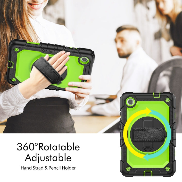 For Lenovo Tab M8 4th Gen Silicone Hybrid PC Tablet Case with Shoulder Strap(Yellow Green PC) - For Lenovo by buy2fix | Online Shopping UK | buy2fix
