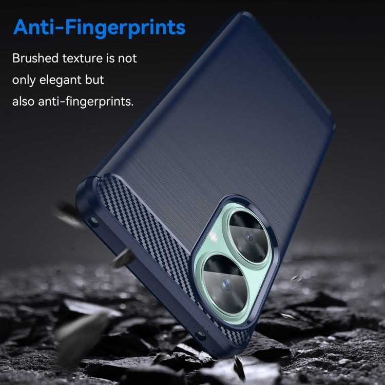 For Huawei Enjoy 60 Pro Brushed Texture Carbon Fiber TPU Phone Case(Blue) - Huawei Cases by buy2fix | Online Shopping UK | buy2fix