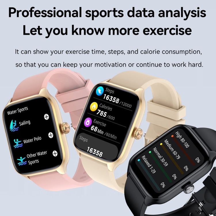 T19 Pro 1.96 inch IP67 Waterproof Silicone Band Smart Watch, Supports Dual-mode Bluetooth Call / Heart Rate Monitoring(Gold) - Smart Watches by buy2fix | Online Shopping UK | buy2fix