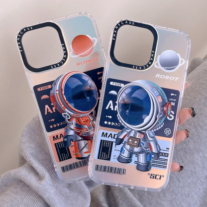 For iPhone 13 Mechanical Astronaut Pattern TPU Phone Case(Blue) - iPhone 13 Cases by buy2fix | Online Shopping UK | buy2fix