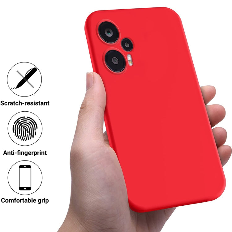 For Xiaomi Poco F5 5G / Note 12 Turbo Pure Color Liquid Silicone Shockproof Phone Case(Red) - Xiaomi Cases by buy2fix | Online Shopping UK | buy2fix