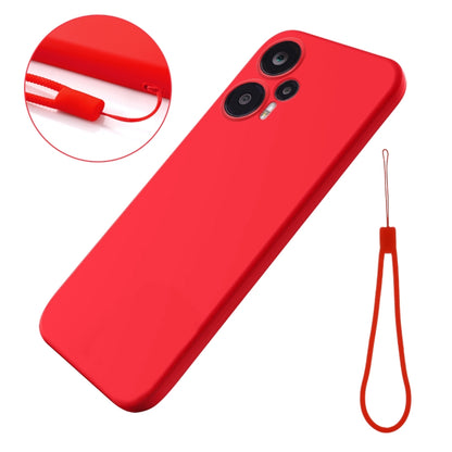 For Xiaomi Poco F5 5G / Note 12 Turbo Pure Color Liquid Silicone Shockproof Phone Case(Red) - Xiaomi Cases by buy2fix | Online Shopping UK | buy2fix