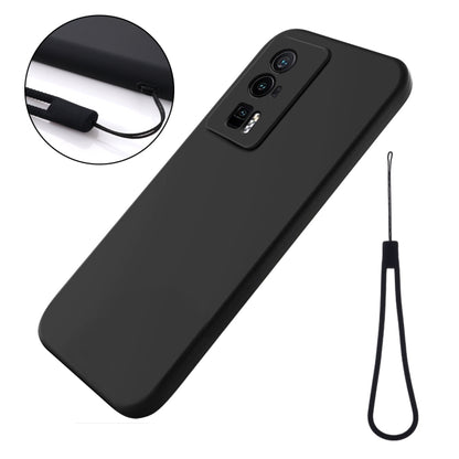 For Xiaomi Poco F5 Pro 5G / Redmi K60 / K60 Pro Pure Color Liquid Silicone Shockproof Phone Case(Black) - Xiaomi Cases by buy2fix | Online Shopping UK | buy2fix