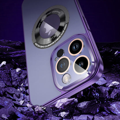 For iPhone 12 CD Texture MagSafe Magnetic Phone Case(Dark Purple) - iPhone 12 / 12 Pro Cases by buy2fix | Online Shopping UK | buy2fix