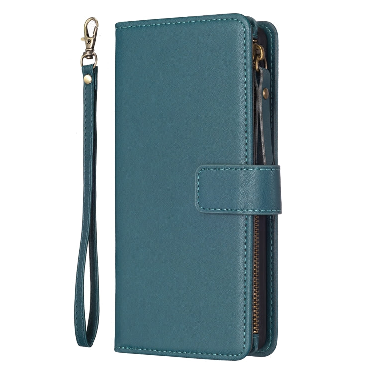 For iPhone 11 Pro Max 9 Card Slots Zipper Wallet Leather Flip Phone Case(Green) - iPhone 11 Pro Max Cases by buy2fix | Online Shopping UK | buy2fix