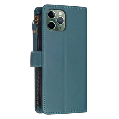 For iPhone 11 Pro Max 9 Card Slots Zipper Wallet Leather Flip Phone Case(Green) - iPhone 11 Pro Max Cases by buy2fix | Online Shopping UK | buy2fix