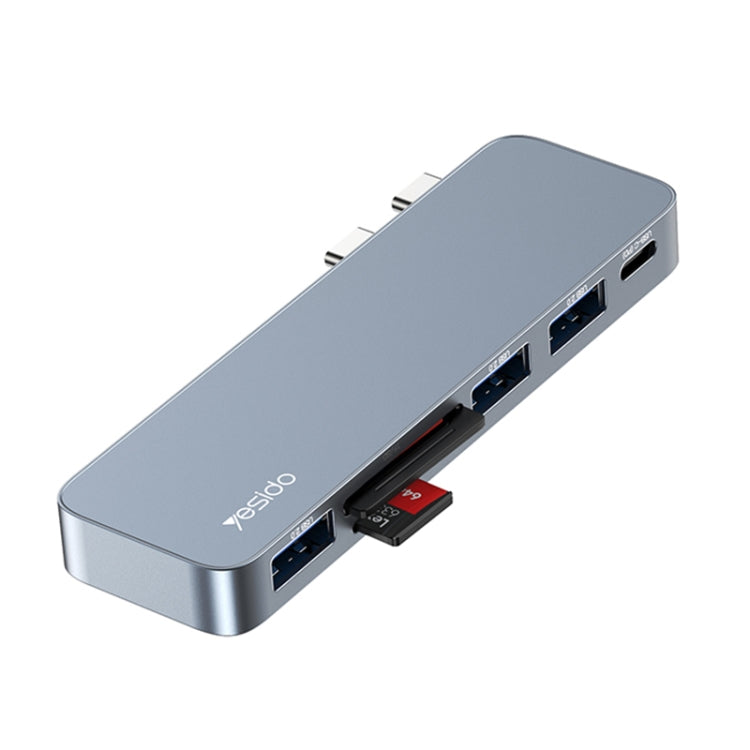 Yesido HB10 6 in 1 USB-C / Type-C Ports Multifunctional Docking Station HUB Adapter - USB HUB by Yesido | Online Shopping UK | buy2fix