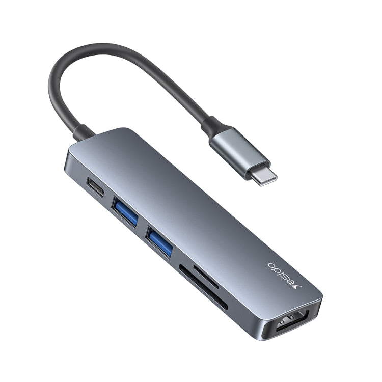 Yesido HB11 6 in 1 USB-C / Type-C Ports Multifunctional Docking Station HUB Adapter - USB HUB by Yesido | Online Shopping UK | buy2fix