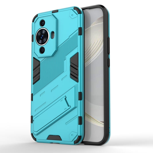 For Huawei nova 11 4G Punk Armor 2 in 1 PC + TPU Phone Case with Holder(Blue) - Huawei Cases by buy2fix | Online Shopping UK | buy2fix