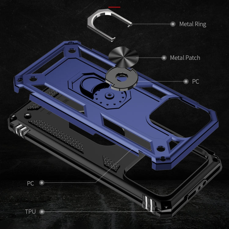 For iPhone 15 Plus Shockproof TPU + PC Phone Case with Holder(Blue) - iPhone 15 Plus Cases by buy2fix | Online Shopping UK | buy2fix