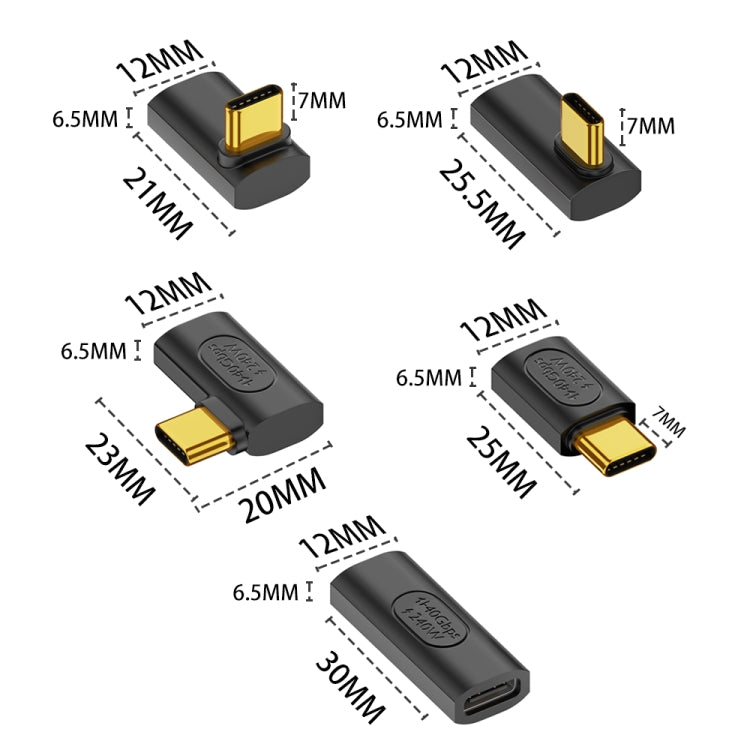 40Gbps 240W USB-C / Type-C Female to USB-C / Type-C Female Straight Adapter(Black) - Cable & Adapters by buy2fix | Online Shopping UK | buy2fix