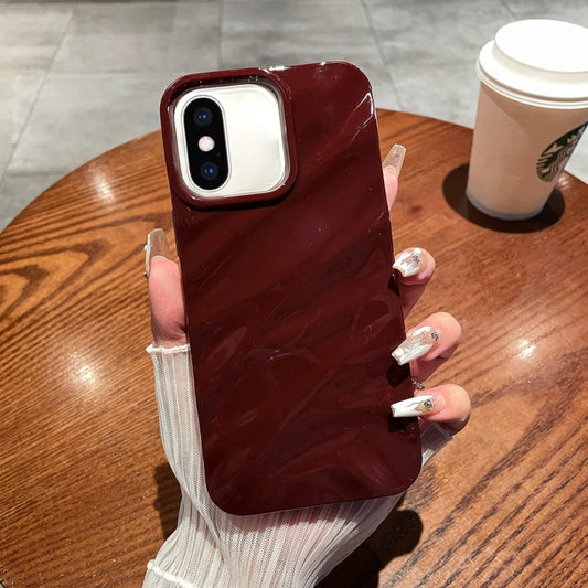 For iPhone XS Max Solid Color Wave Texture TPU Phone Case(Wine Red) - More iPhone Cases by buy2fix | Online Shopping UK | buy2fix