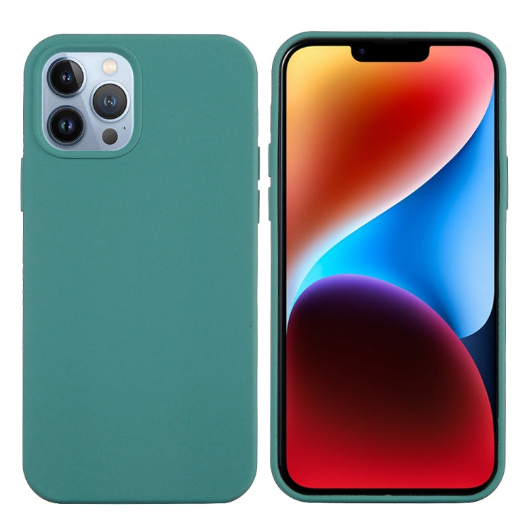 For iPhone 15 Pro Solid Color Silicone Phone Case(Pine Needle Green) - iPhone 15 Pro Cases by buy2fix | Online Shopping UK | buy2fix