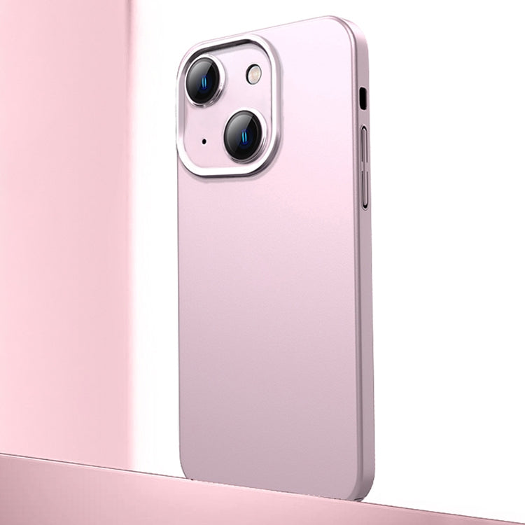 For iPhone 14 Plus Frosted Metal Material Phone Case with Lens Protection(Pink) - iPhone 14 Plus Cases by buy2fix | Online Shopping UK | buy2fix