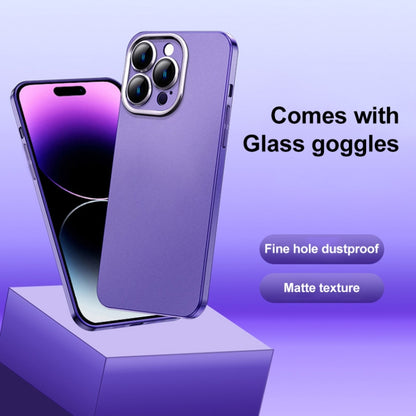 For iPhone 13 Pro Frosted Metal Material Phone Case with Lens Protection(Dark Blue) - iPhone 13 Pro Cases by buy2fix | Online Shopping UK | buy2fix