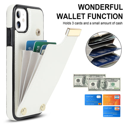 For iPhone 11 Metal Buckle Card Slots Phone Case(White) - iPhone 11 Cases by buy2fix | Online Shopping UK | buy2fix
