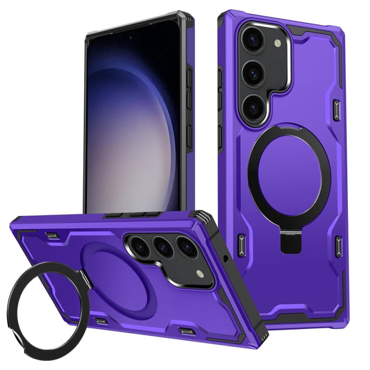 For Samsung Galaxy S23+ 5G Patronus MagSafe Magnetic Holder Phone Case(Purple) - Galaxy S23+ 5G Cases by buy2fix | Online Shopping UK | buy2fix