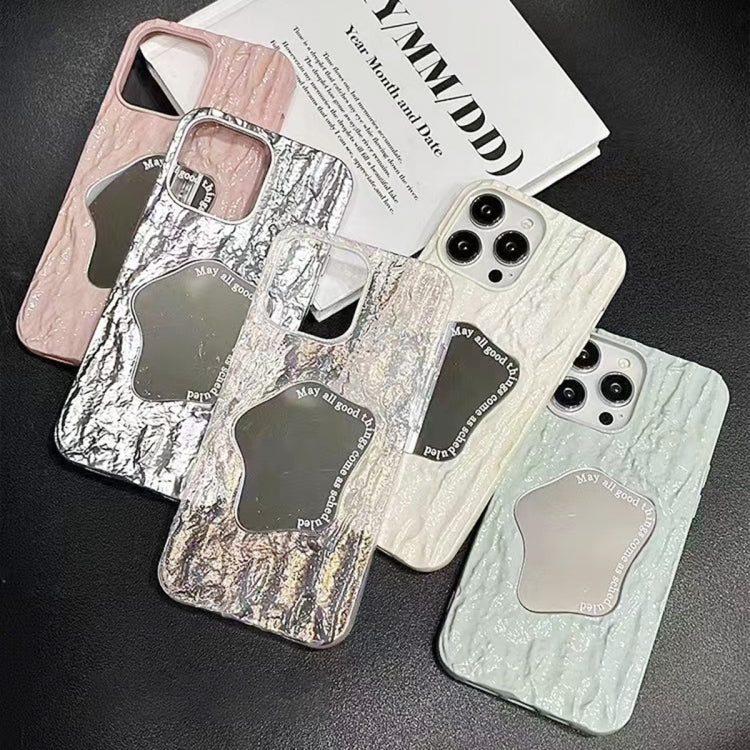 For iPhone 11 Embossed Rock Texture Mirror TPU Phone Case(Space Silver) - iPhone 11 Cases by buy2fix | Online Shopping UK | buy2fix