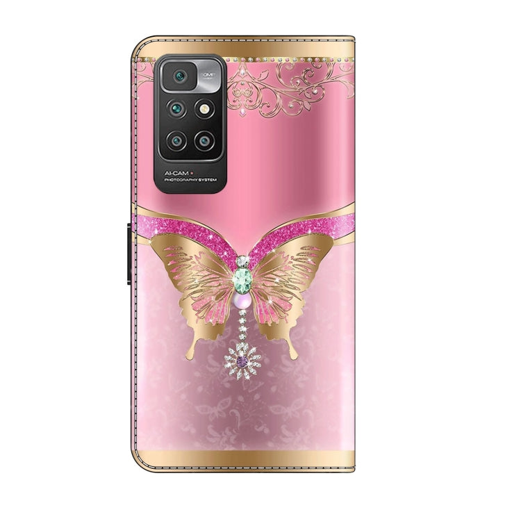 For Xiaomi Redmi 10 Crystal 3D Shockproof Protective Leather Phone Case(Pink Bottom Butterfly) - Xiaomi Cases by buy2fix | Online Shopping UK | buy2fix