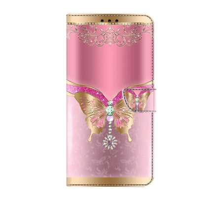 For Xiaomi Redmi Note 8 Pro Crystal 3D Shockproof Protective Leather Phone Case(Pink Bottom Butterfly) - Xiaomi Cases by buy2fix | Online Shopping UK | buy2fix