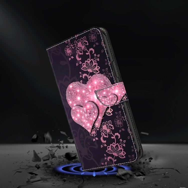 For Xiaomi Redmi Note 12 Pro+ Crystal 3D Shockproof Protective Leather Phone Case(Lace Love) - Xiaomi Cases by buy2fix | Online Shopping UK | buy2fix