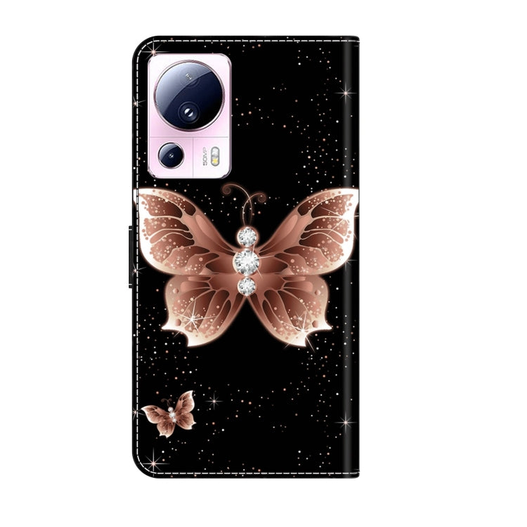 For Xiaomi 13 Lite Crystal 3D Shockproof Protective Leather Phone Case(Pink Diamond Butterfly) - 13 Lite Cases by buy2fix | Online Shopping UK | buy2fix