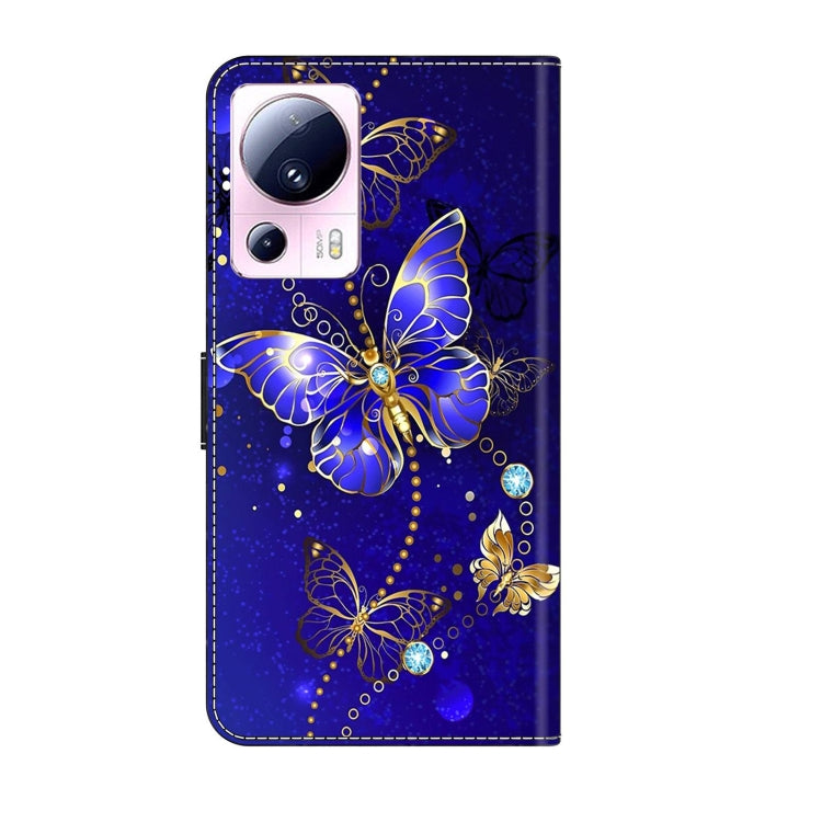 For Xiaomi 13 Lite Crystal 3D Shockproof Protective Leather Phone Case(Diamond Butterfly) - 13 Lite Cases by buy2fix | Online Shopping UK | buy2fix
