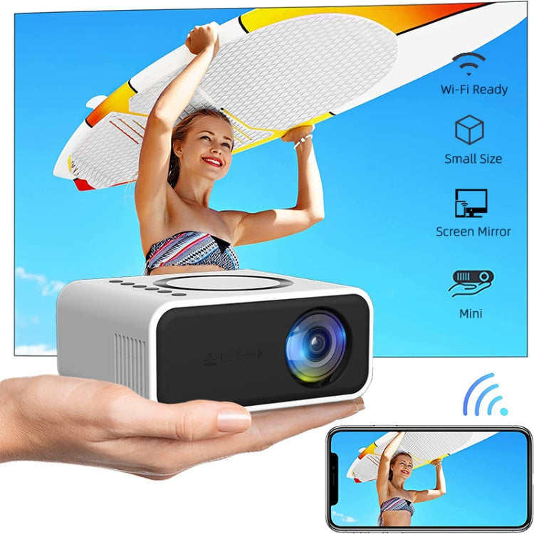T300S 320x240 24ANSI Lumens Mini LCD Projector Supports Wired & Wireless Same Screen, Specification:US Plug(Black) - Mini Projector by buy2fix | Online Shopping UK | buy2fix