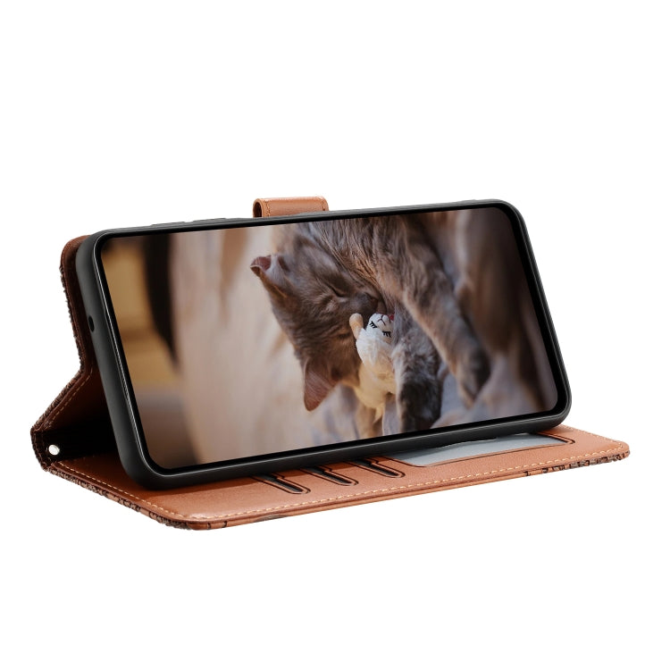 For Xiaomi Redmi Note 11 Global Cat Embossing Pattern Leather Phone Case with Lanyard(Brown) - Redmi Note 11 Case by buy2fix | Online Shopping UK | buy2fix
