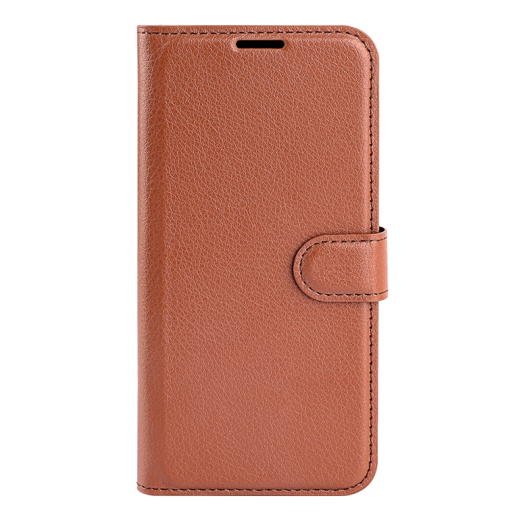 For Samsung Galaxy A14 5G Litchi Texture Horizontal Flip Phone Case with Holder(Brown) - Galaxy Phone Cases by buy2fix | Online Shopping UK | buy2fix