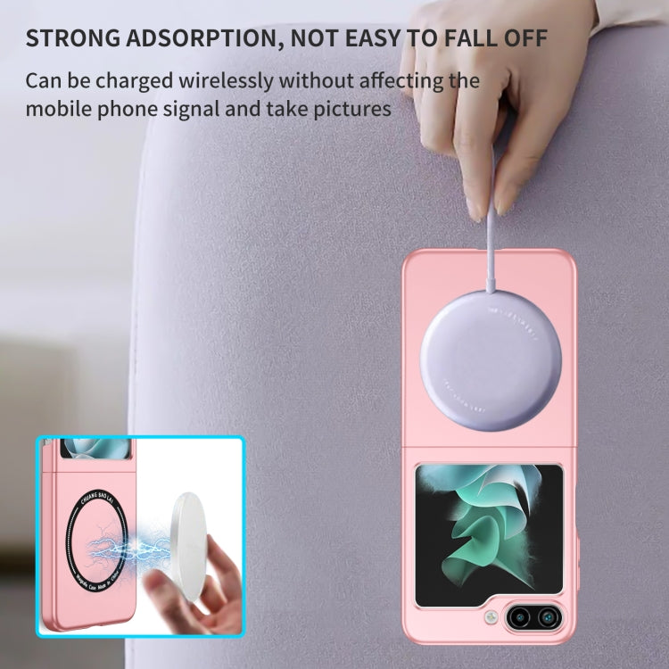 For Samsung Galaxy Z Flip5 5G Magsafe Magnetic Folding PC Phone Case(Pink) - Galaxy Z Flip5 Cases by buy2fix | Online Shopping UK | buy2fix