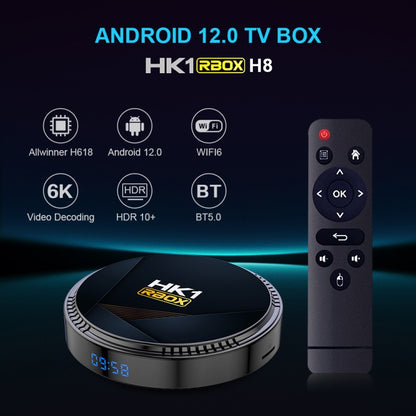 HK1RBOX H8-H618 Android 12.0 Allwinner H618 Quad Core Smart TV Box, Memory:2GB+16GB(EU Plug) - Allwinner H6 by buy2fix | Online Shopping UK | buy2fix