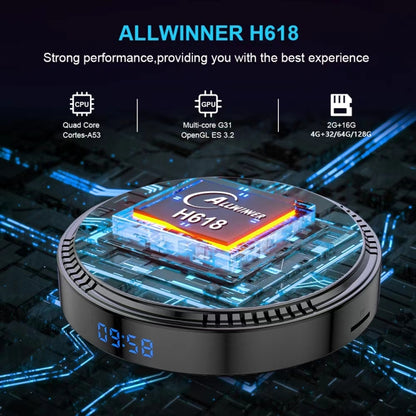 HK1RBOX H8-H618 Android 12.0 Allwinner H618 Quad Core Smart TV Box, Memory:2GB+16GB(AU Plug) - Allwinner H6 by buy2fix | Online Shopping UK | buy2fix