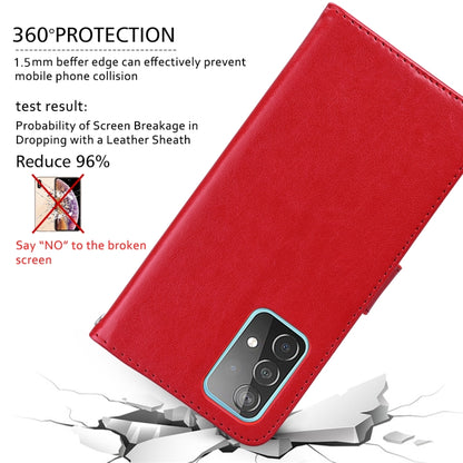 For Samsung Galaxy A14 4G / 5G Rose Embossed Flip PU Leather Phone Case(Red) - Galaxy Phone Cases by buy2fix | Online Shopping UK | buy2fix
