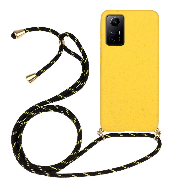 For Xiaomi Redmi Note 12S Wheat Straw Material + TPU Phone Case with Lanyard(Yellow) - Xiaomi Cases by buy2fix | Online Shopping UK | buy2fix