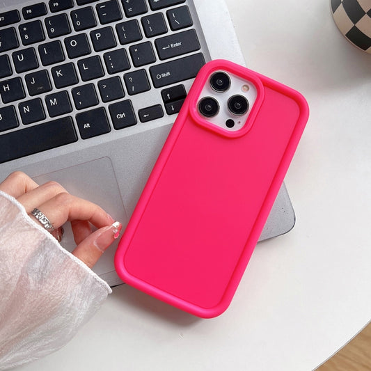 For iPhone 14 Pro Shockproof Frame Frosted TPU Phone Case(Rose Red) - iPhone 14 Pro Cases by buy2fix | Online Shopping UK | buy2fix
