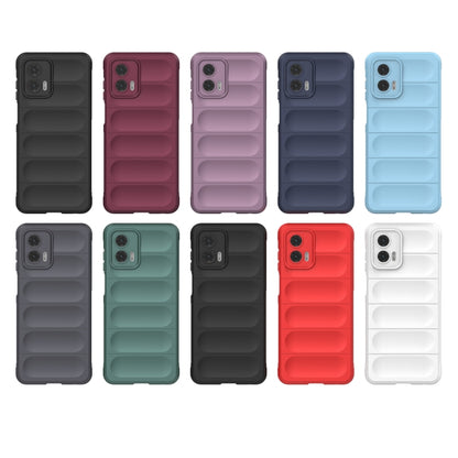 For Motorola Moto G73 5G Magic Shield TPU + Flannel Phone Case(Grey) - Motorola Cases by buy2fix | Online Shopping UK | buy2fix