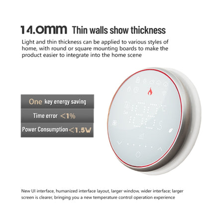 BHT-6001GCLW 95-240V AC 5A Smart Round Thermostat Boiler Heating LED Thermostat With WiFi(White) - Thermostat & Thermometer by buy2fix | Online Shopping UK | buy2fix