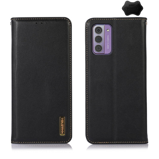 For Nokia G42 5G KHAZNEH Nappa Top Layer Cowhide Leather Phone Case(Black) - Nokia Cases by buy2fix | Online Shopping UK | buy2fix