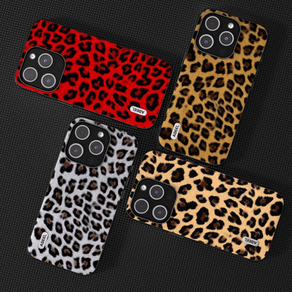 For iPhone 14 Pro Max ABEEL Black Edge Leopard Phone Case(Silver Leopard) - iPhone 14 Pro Max Cases by buy2fix | Online Shopping UK | buy2fix