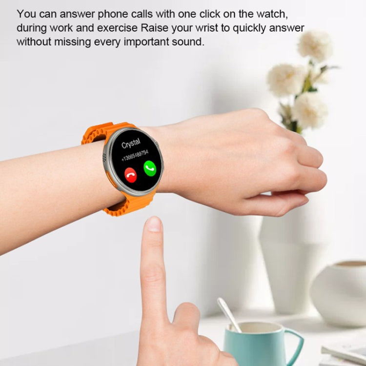 V3 Ultra Max 1.6 inch TFT Round Screen Smart Watch Supports Voice Calls/Blood Oxygen Monitoring(Orange) - Smart Watches by buy2fix | Online Shopping UK | buy2fix