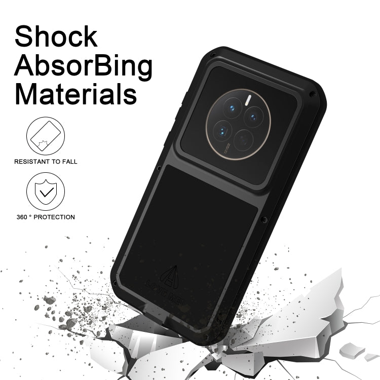 For Huawei Mate 50 Pro LOVE MEI POWERFUL Metal Shockproof Life Waterproof Dustproof Phone Case(Silver) - Huawei Cases by LOVE MEI | Online Shopping UK | buy2fix