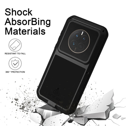 For Huawei Mate 50 Pro LOVE MEI POWERFUL Metal Shockproof Life Waterproof Dustproof Phone Case(Black) - Huawei Cases by LOVE MEI | Online Shopping UK | buy2fix