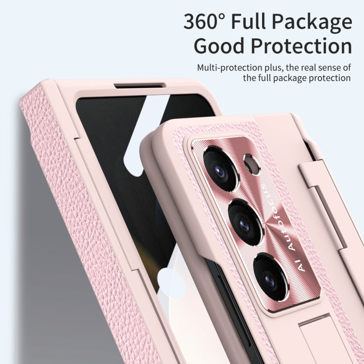 For Samsung Galaxy Z Fold5 5G Integrated Full Coverage Pen Slot Folding Phone Case with Stylus(Pink) - Galaxy Z Fold5 Cases by buy2fix | Online Shopping UK | buy2fix