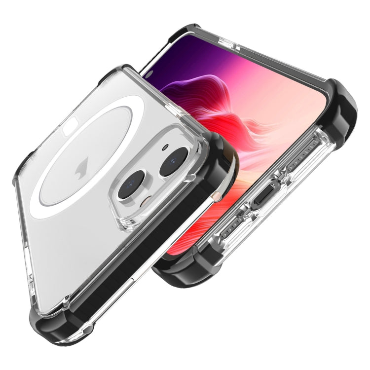 For iPhone 15 Plus Magsafe Magnetic Acrylic Shockproof Phone Case(Transparent Black) - iPhone 15 Plus Cases by buy2fix | Online Shopping UK | buy2fix