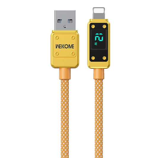 WK WDC-06i 2.4A USB to 8 Pin Digital Display Data Cable, Length: 1m(Yellow) - Normal Style Cable by WK | Online Shopping UK | buy2fix