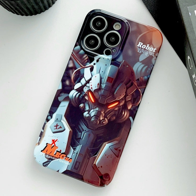 For iPhone 14 Pro Max Painted Pattern Precise Hole PC Phone Case(Orange Robot) - iPhone 14 Pro Max Cases by buy2fix | Online Shopping UK | buy2fix