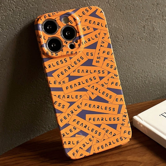 For iPhone 15 Pro Max Painted Pattern Precise Hole PC Phone Case(Orange Label) - iPhone 15 Pro Max Cases by buy2fix | Online Shopping UK | buy2fix