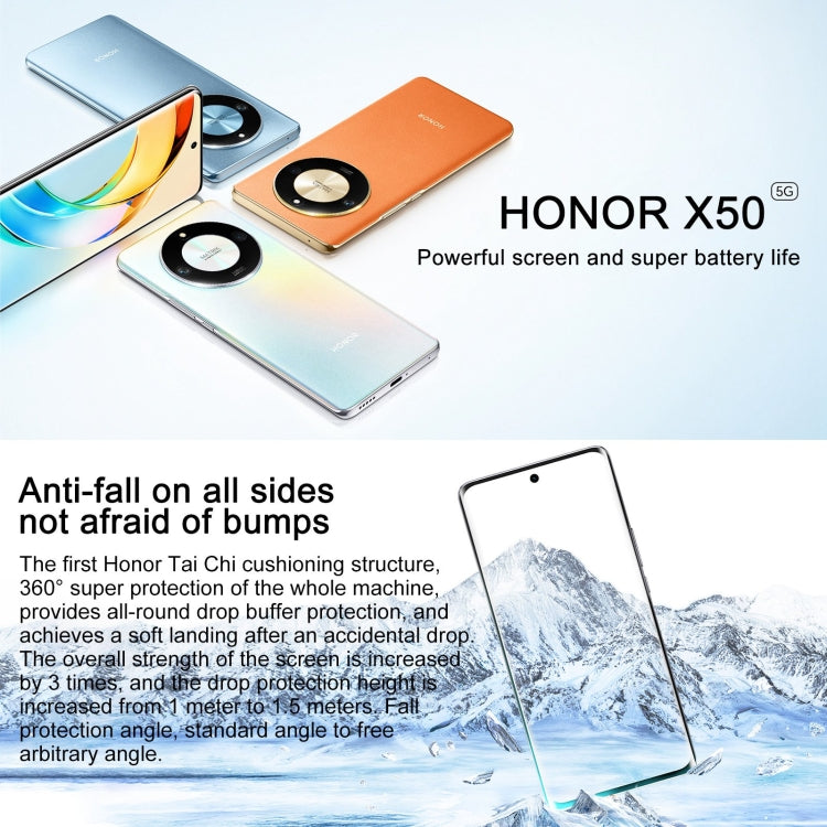 Honor X50 5G, 108MP Camera, 6.78 inch MagicOS 7.1.1 Snapdragon 6 Gen1 Octa Core up to 2.2GHz, Network: 5G, OTG, Not Support Google Play, Memory:8GB+256GB(Orange) - Honor by Huawei | Online Shopping UK | buy2fix